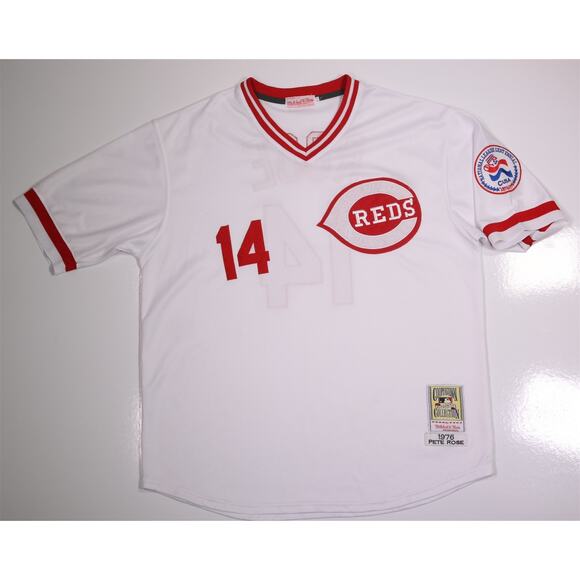 Pete Rose Jersey Cincinnati Reds 1976 Centennial Jersey by Mitchell Ness 48/XL